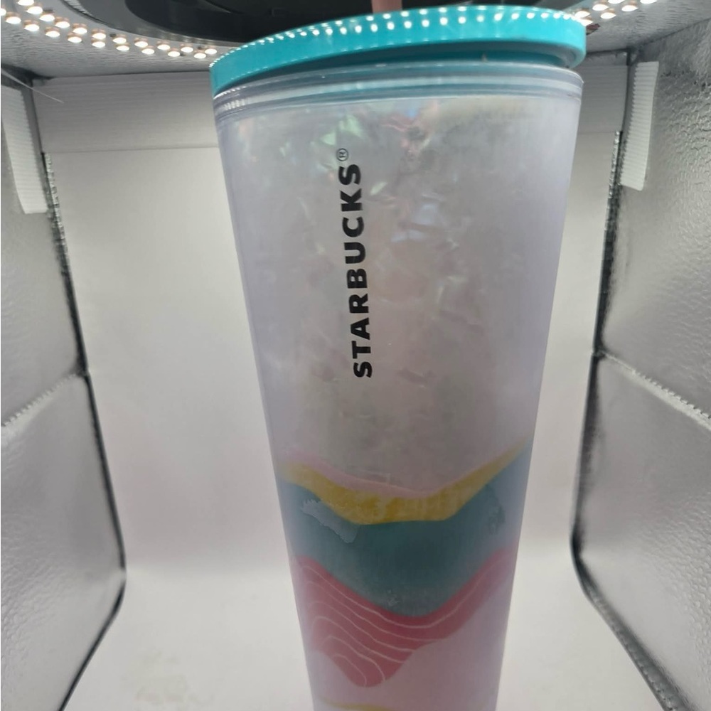 Starbucks Pink Wave Multi Color 24oz Cold Cup Tumbler